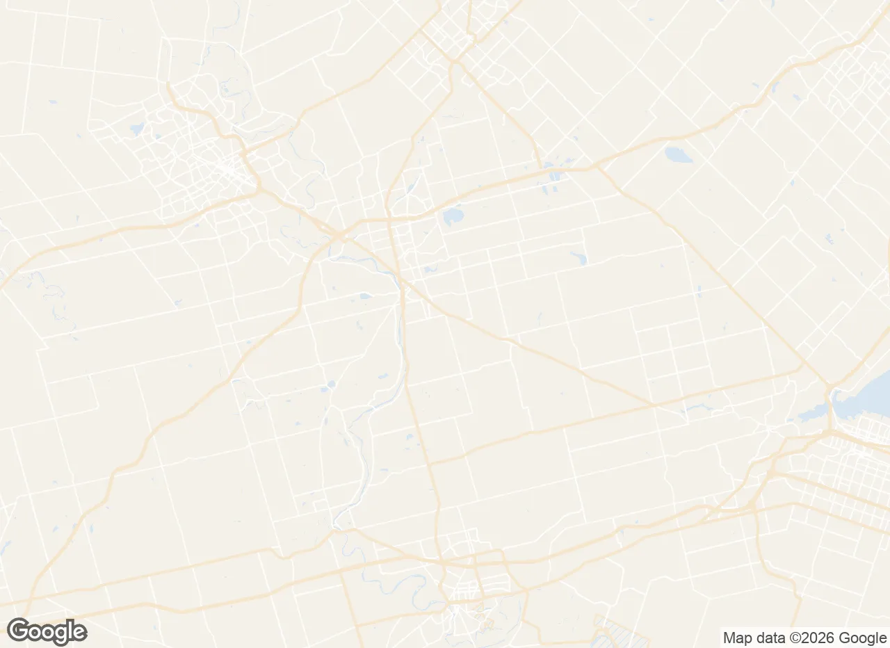 Map of the Brantford service area we serve