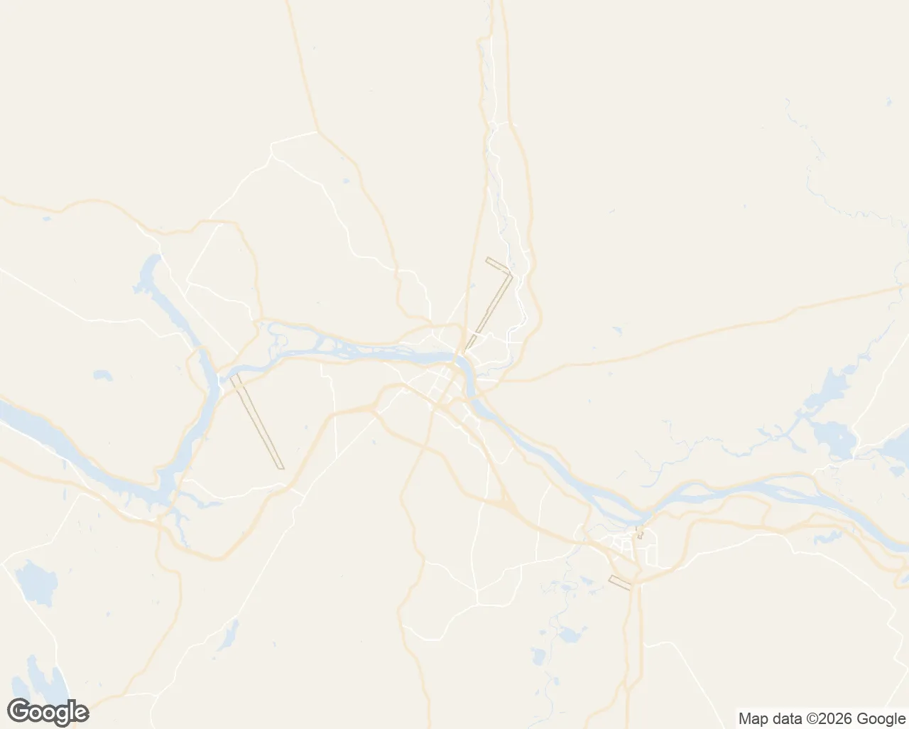Map of the Fredericton service area we serve