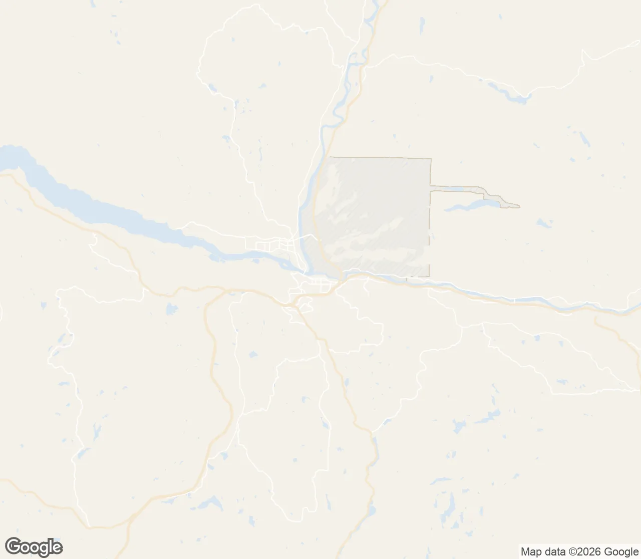 Map of the Kamloops service area we serve