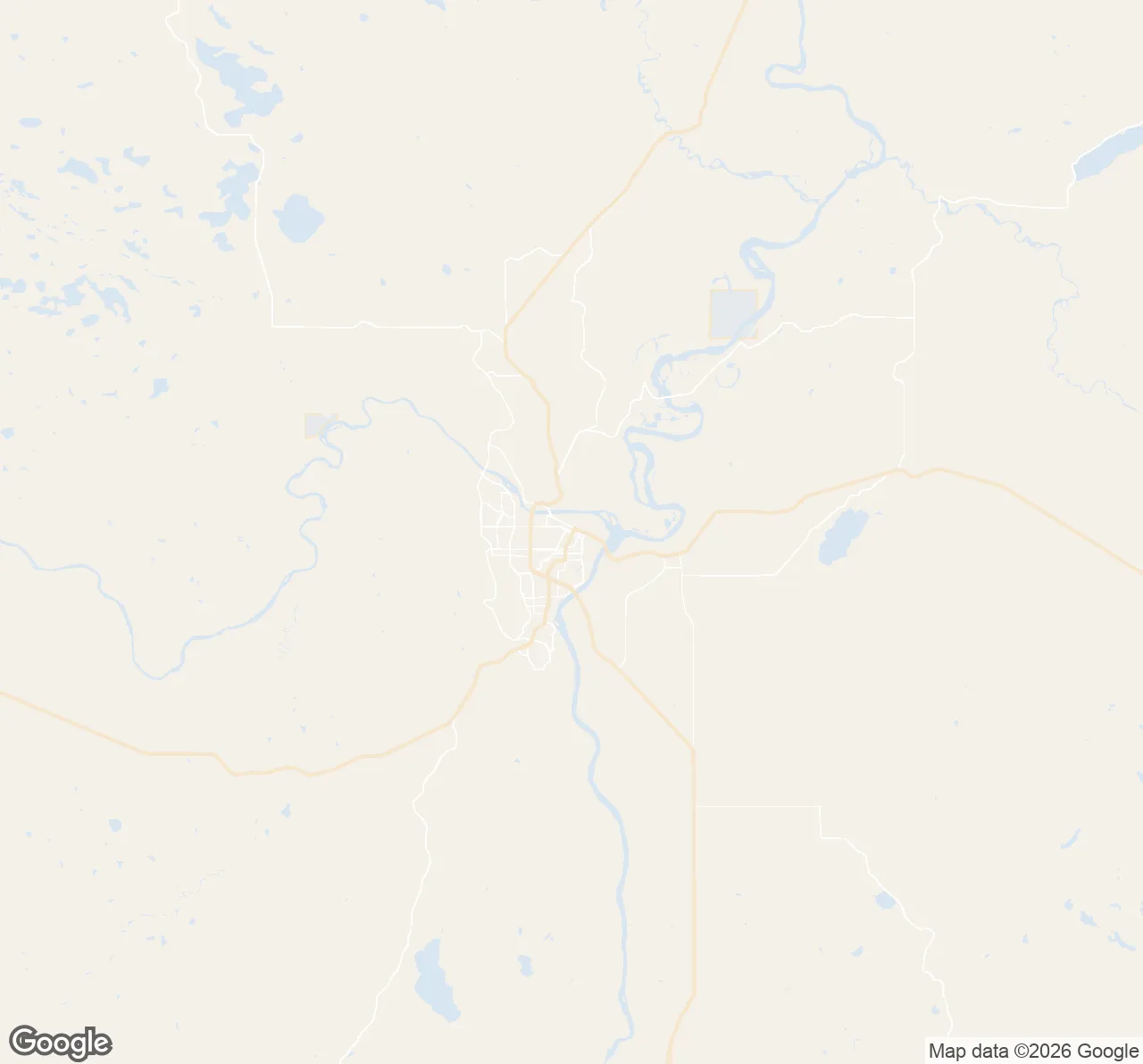 Map of the Prince George service area we serve