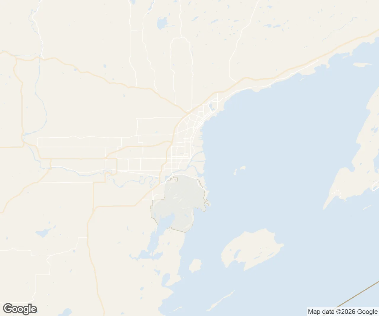 Map of the Thunder Bay service area we serve