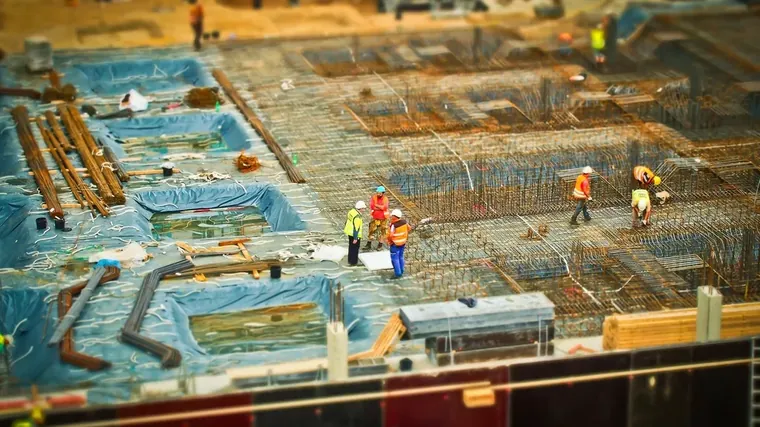 Builders on a construction site