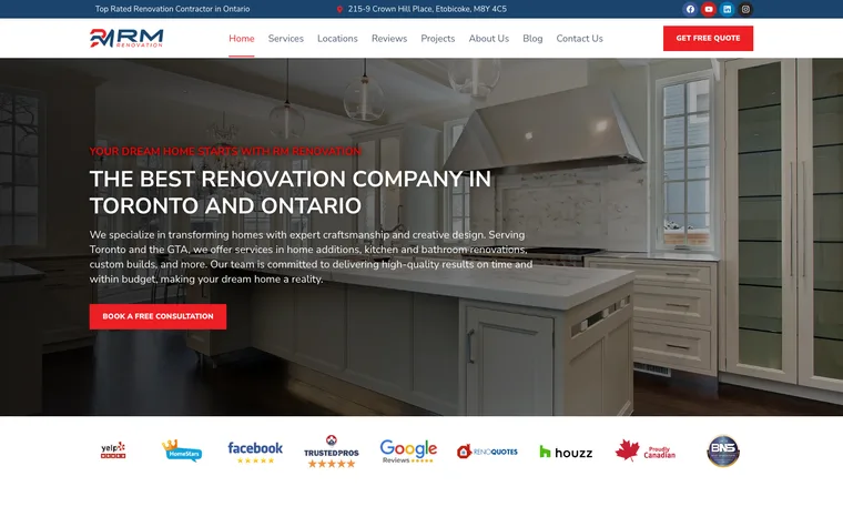 RM Renovation website designed and built by WEBLAB4U