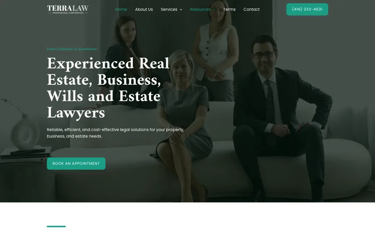 Terra Law website designed and built by WEBLAB4U