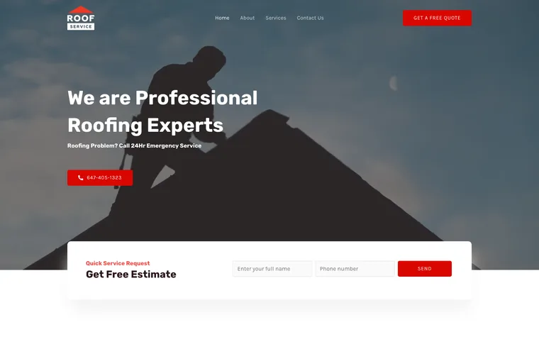 The Roof Service website designed by WEBLAB4U