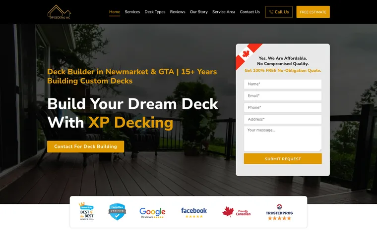 XP Decking website designed and built by WEBLAB4U